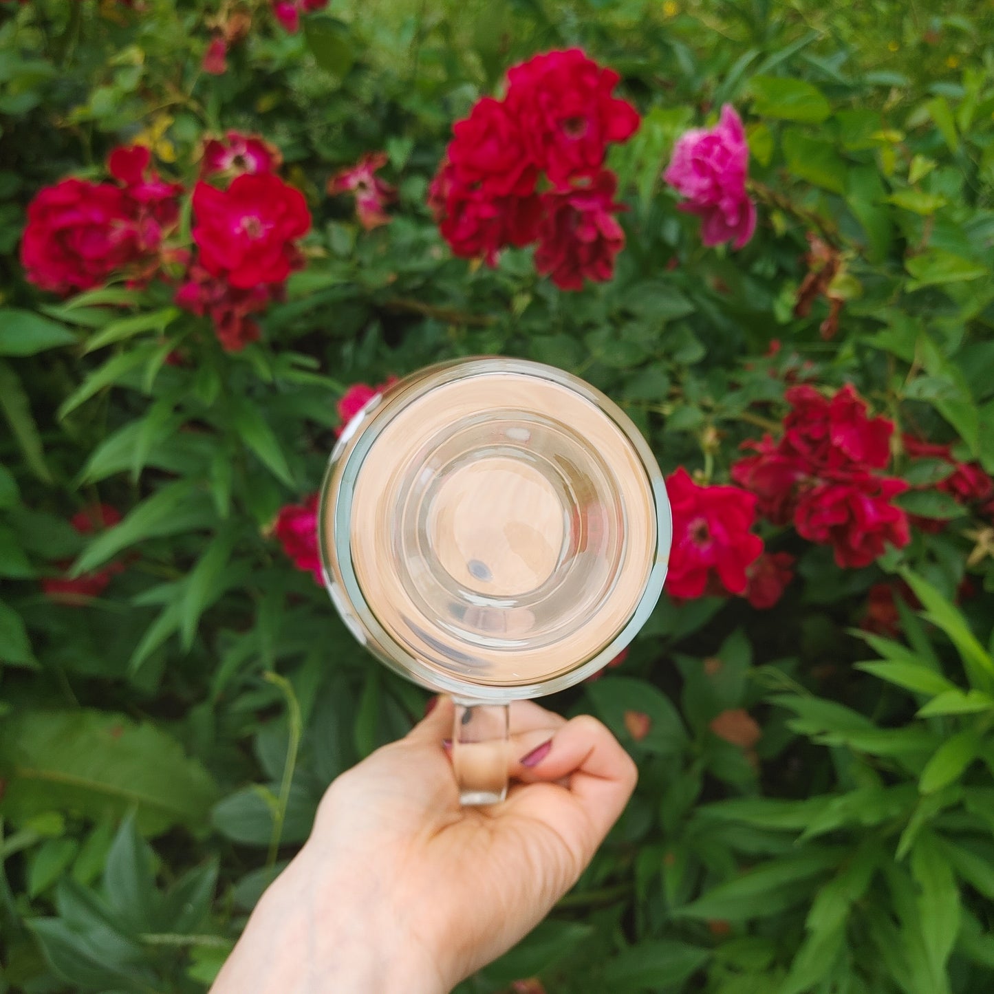 32 Oz Floral Blue Vinyl Tumbler with Bamboo Lid and Straw
